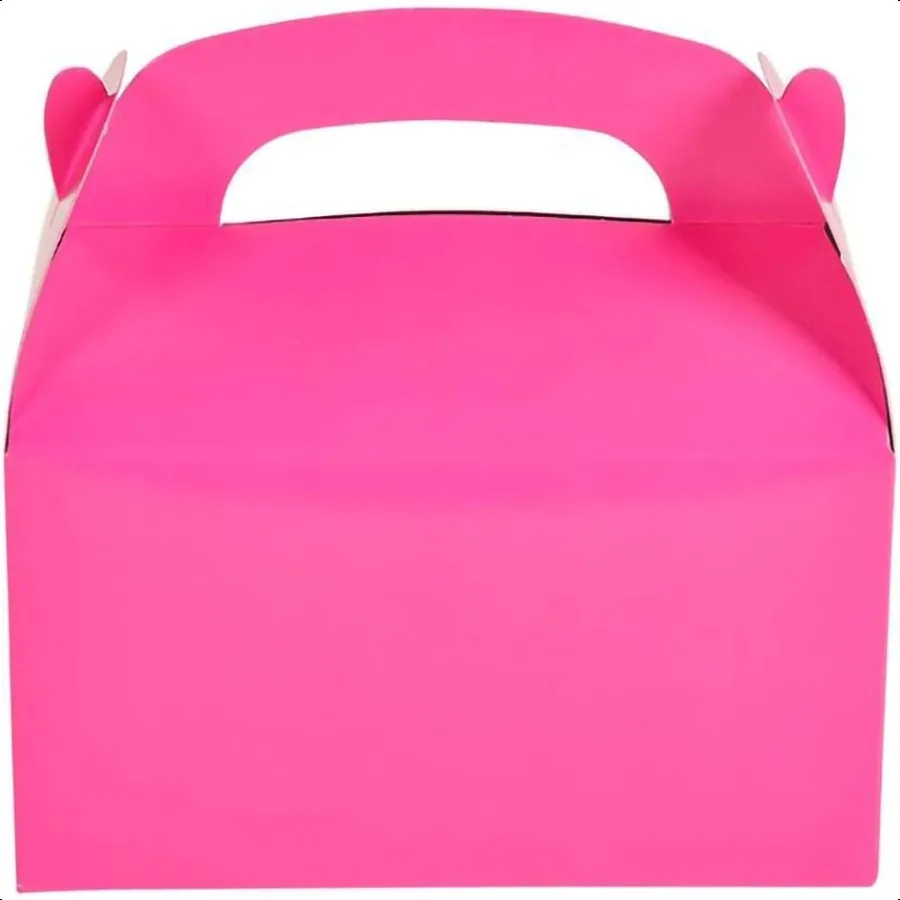 Gable Treat Boxes Hot Pink 6.25 x 3.5 x 3.5 Set of 12