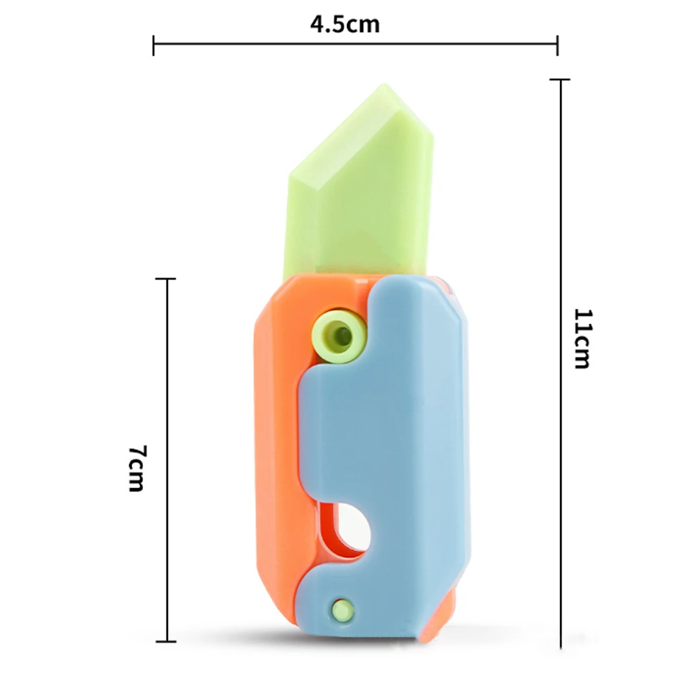 3D Printing Gravity Knife Cub Jumping Small Radish Knife Mini Model Pendant Push Card Decompression Toy Mini Butterfly Knife