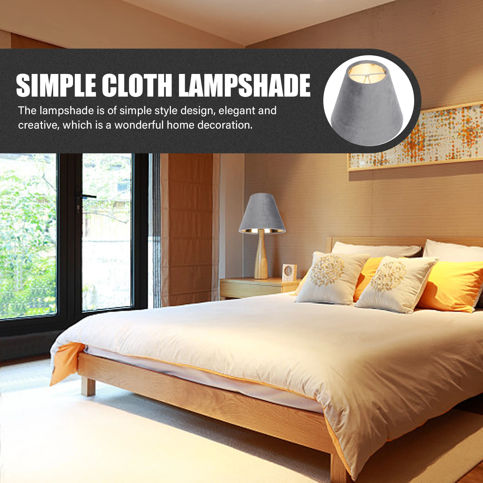 

Simple Cloth Lampshade for Desktop Table Lamp E27 Multi-Function Chic Light Cover Home Decor Lamp Shade Simple Cloth Lampshade