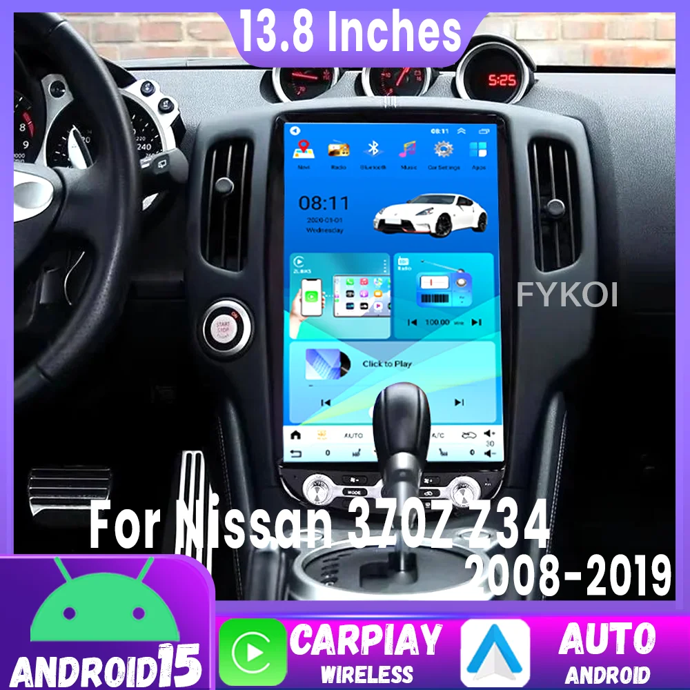 

13.8 Inch Android 15 For Nissan 370Z Z34 2008-2019 Carplay Screen GPS Navigation Car Radio Automotive Multimedia 4G Stereo WIFI
