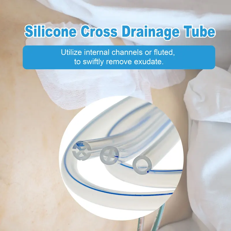 Pet Animal 100% Medical Silicone Cross Drainage Tube Round Channel Fluted Drains Without Trocar Veterinary Clinic High Quality