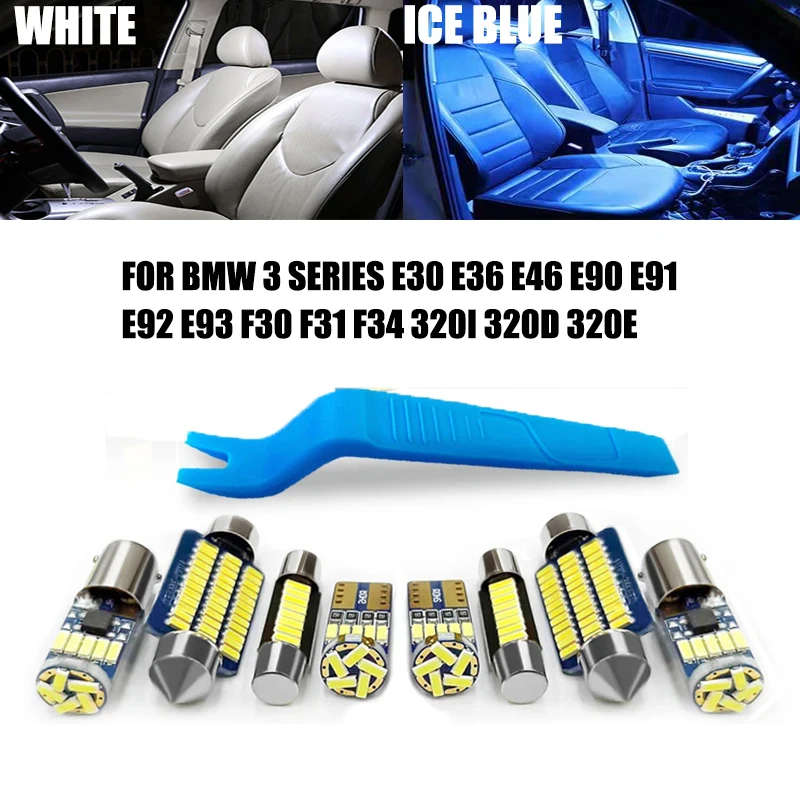 

For BMW 3 Series E30 E36 E46 E90 E91 E92 E93 F30 F31 F34 320i 320d 320e Coupe Touring Car LED Interior Light Canbus Kit