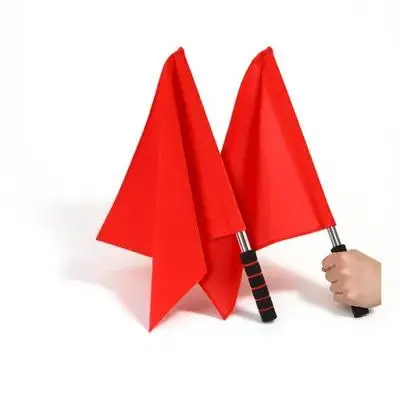 

2 pcs Flags Referee Red Signal Racing Soccer Traffic Conducting Polyester Cotton Lightweight HighVisibility Competition