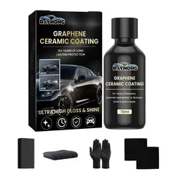 70ml Car Graphene Ceramic Coating Hardness Car Detailing Coating Polishing Liquid Hydrophobic Glass Plated Crystal Car Accessory