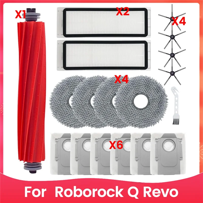 

ABKD For Roborock Q Revo Robot Vacuum Cleaner Main Side Brush Hepa Filters Dust Bags Replacement Parts