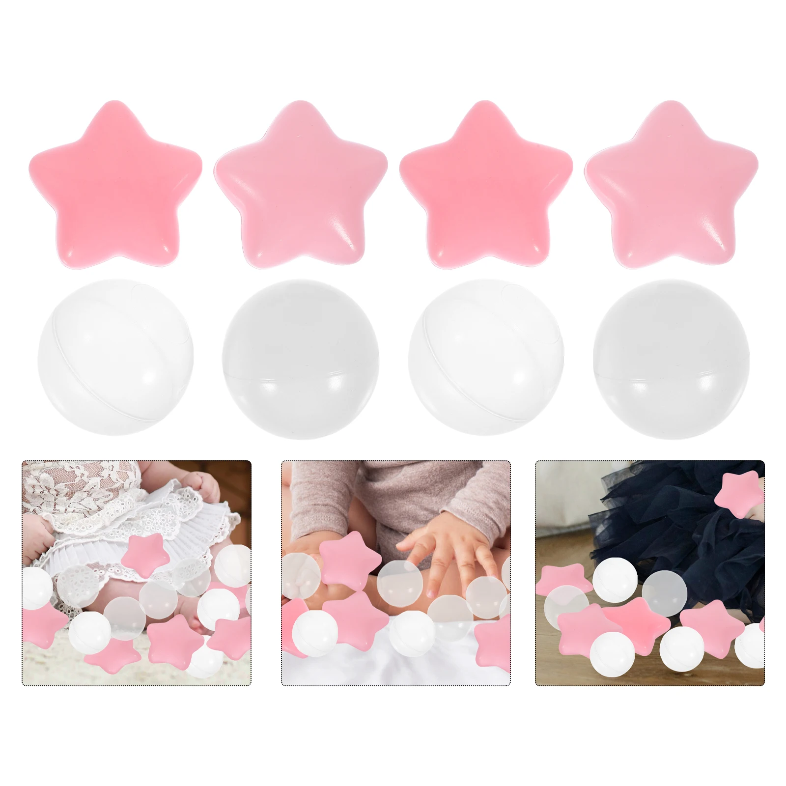 

100 Pcs Five Pointed Star Marine Colorful Plastic Kids Play Toy Pool for Ball Pits Children Swimming Round Shape Ocean Balls