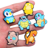 1pcs Cute Pokemon Squirtle Pikachu Shoe Charms DIY Accessories Fit Clogs Sandals PVC Decorate,Kids Party X-mas Gift