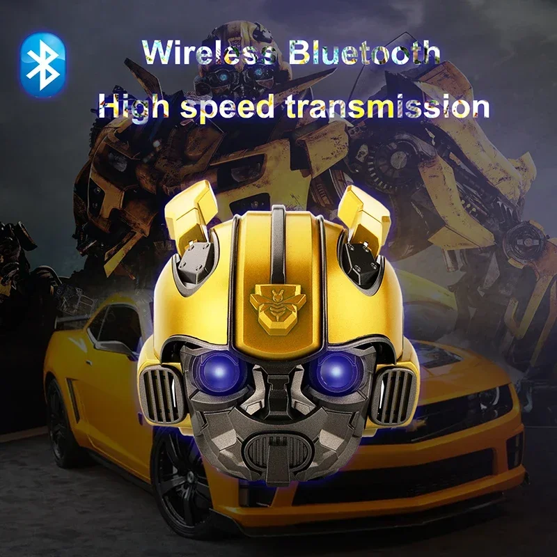 Original Transformers Bluetooth Speakers Bumblebee Head Bluetooth Speakerdual Speakersled Light Heavy Basssuitable,Tf, Fm Radio