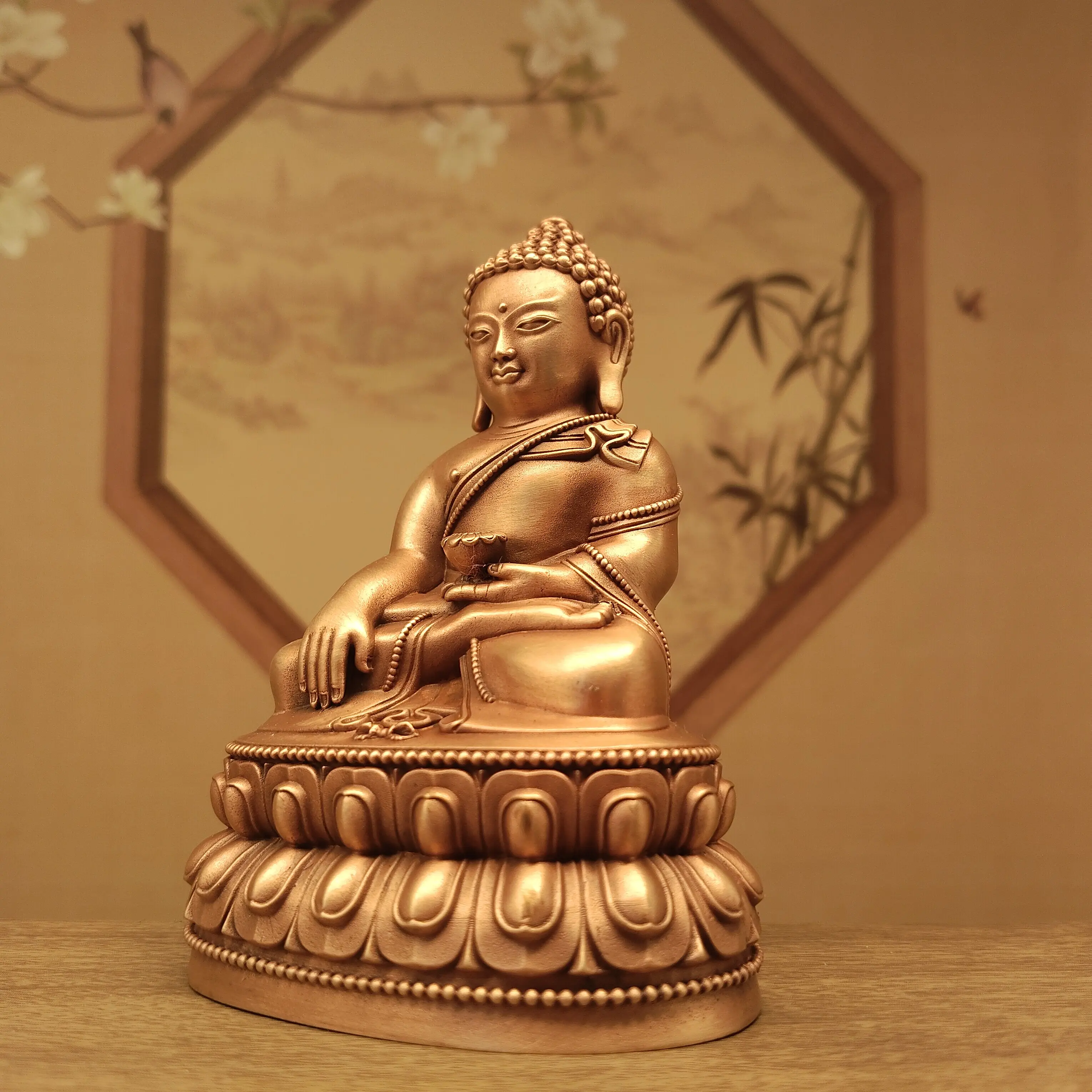 Tibetan Ethnic Copper Young Prince Shakyamuni Buddha Statue 10cm Home Altar Blessing