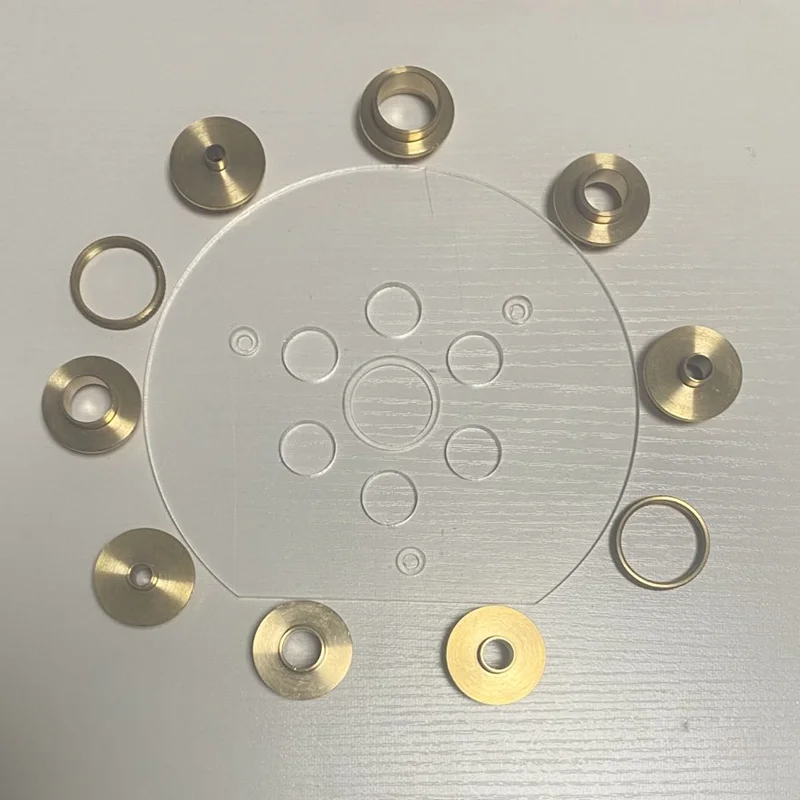 Set of Round Base Plate + 10PCS Brass Router Template Guide Bushings With Drilled Holes For BOSCH GOF1600CE