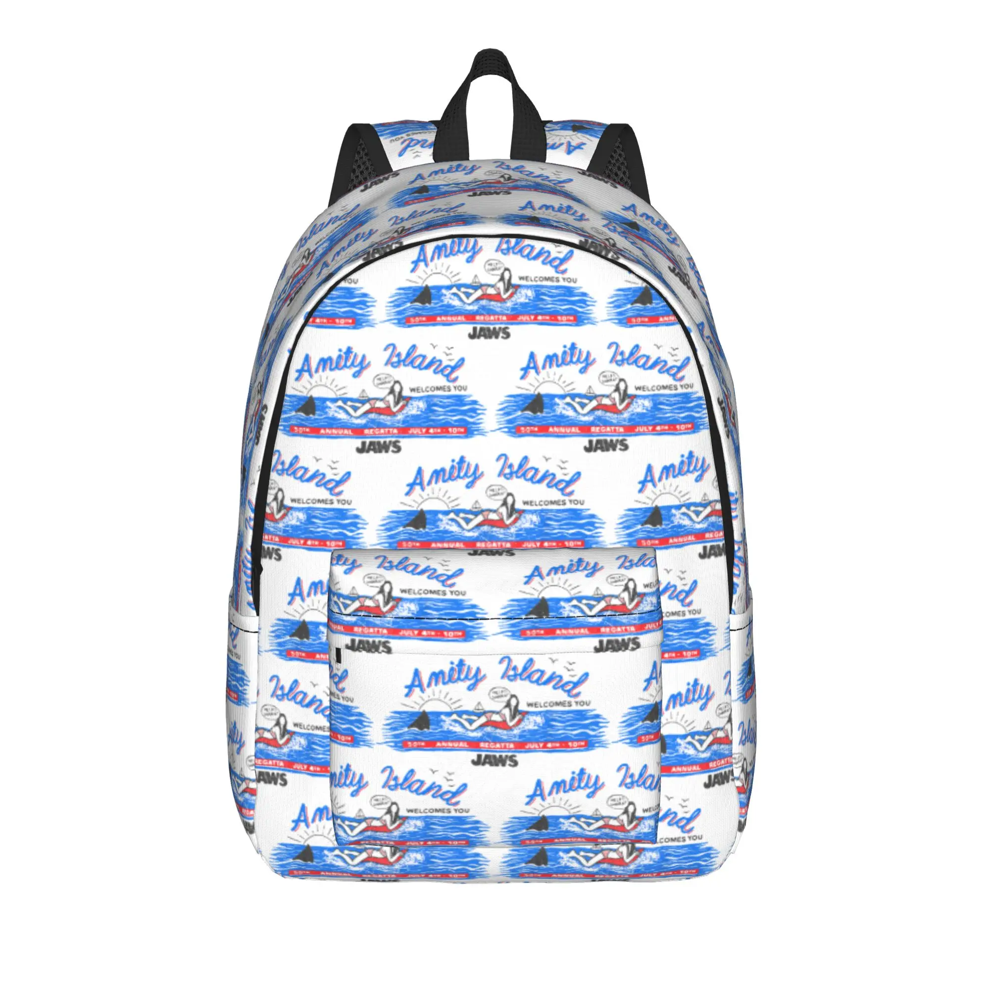 Jaws Amity Island Billboard Backpack  Women Polyester Travel Backpacks Durable Style School Bags Rucksack