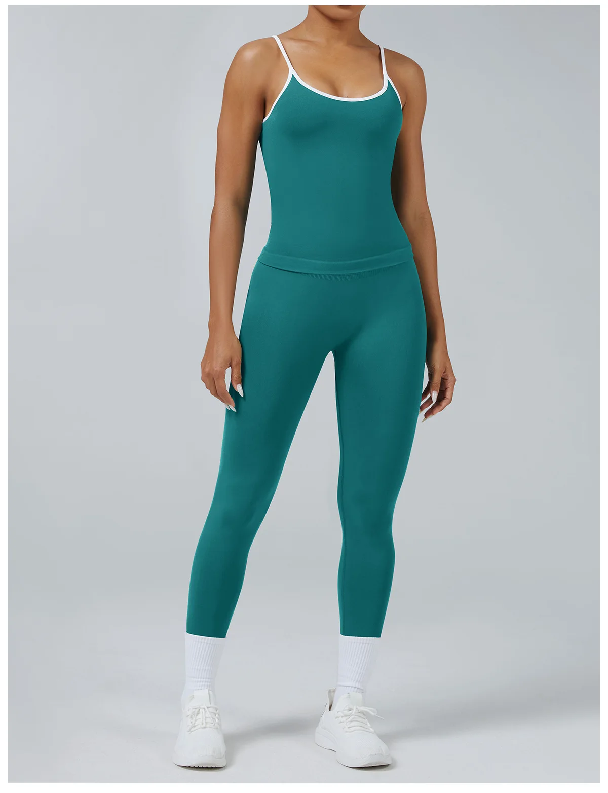 Damen Color-Blocking Gym-Sport-Tops Sommer Yoga Fitness Sexy Rückenfreie Strick-Camisoles mit Brustpolster und Trägern – Detail 25