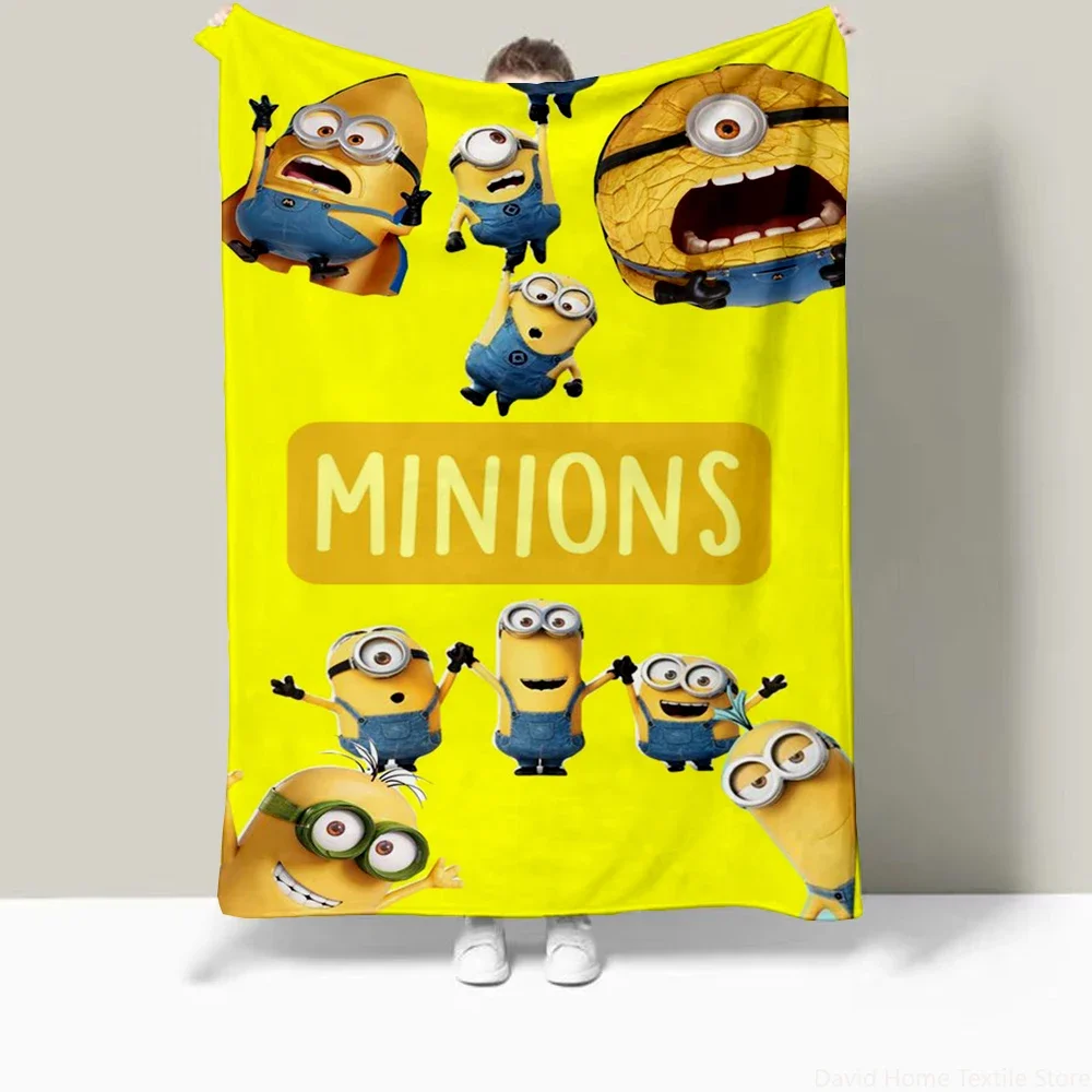 Despicable Me Minions Children Soft Quilt Thicken Plush Nap Blanket Nap,travel,work,living Room,bedroom,Picnics,Blankets,Gift