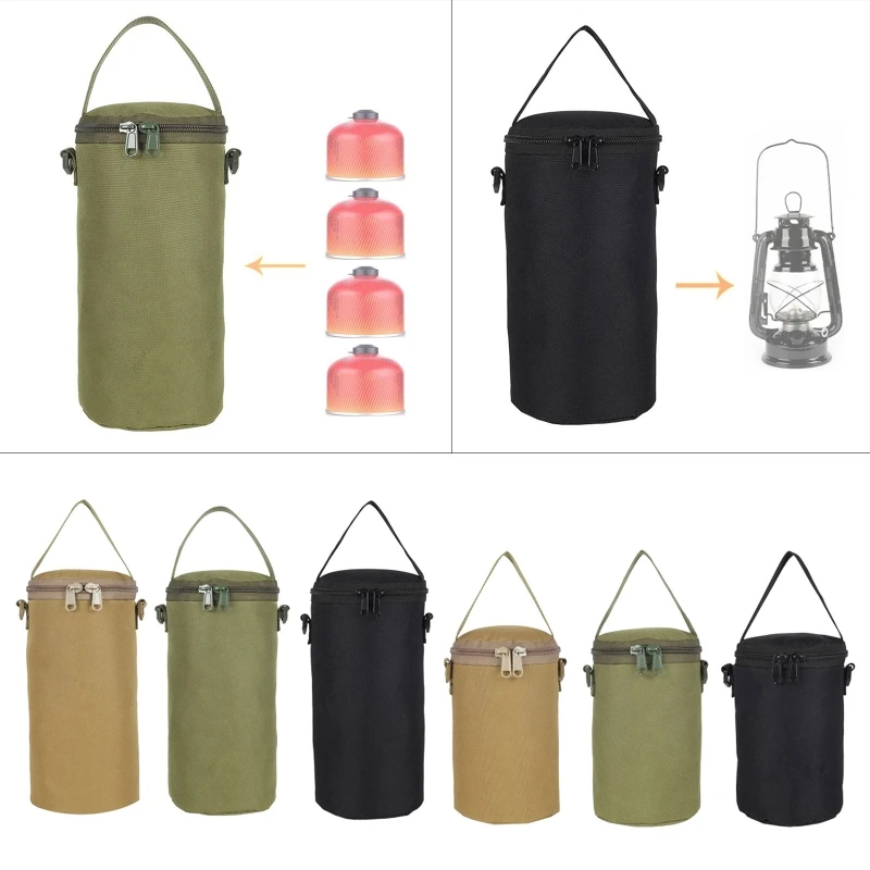 Multipurpose Nylon Water Bottle Storage Bag Cooking Gas Cylinder Cover Outdoor Camping Lantern Storage Protective Pouch 24BD