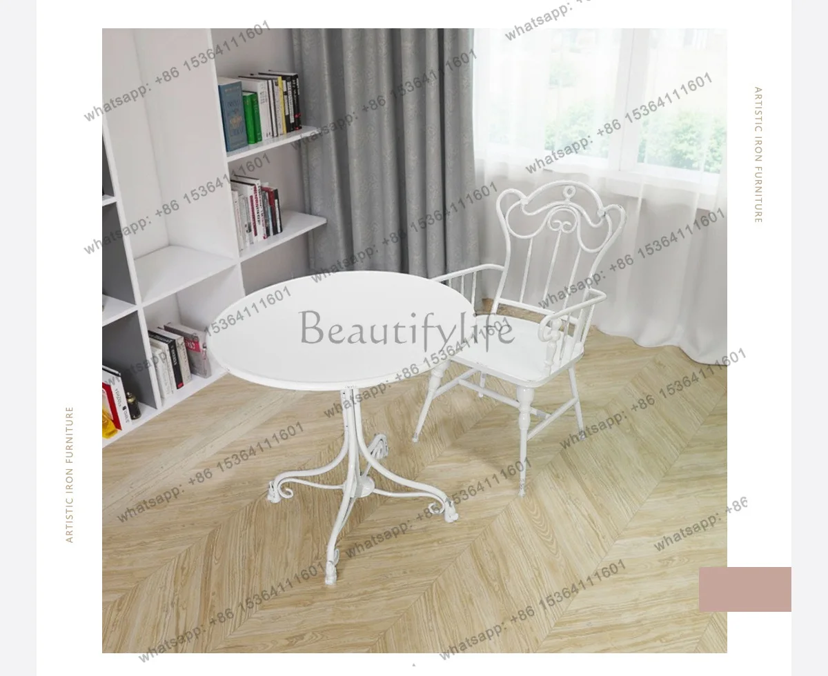 French-style wrought iron tables and chairs, outdoor courtyards, open-air gardens, balconies, coffee shops, and rust-proof sun