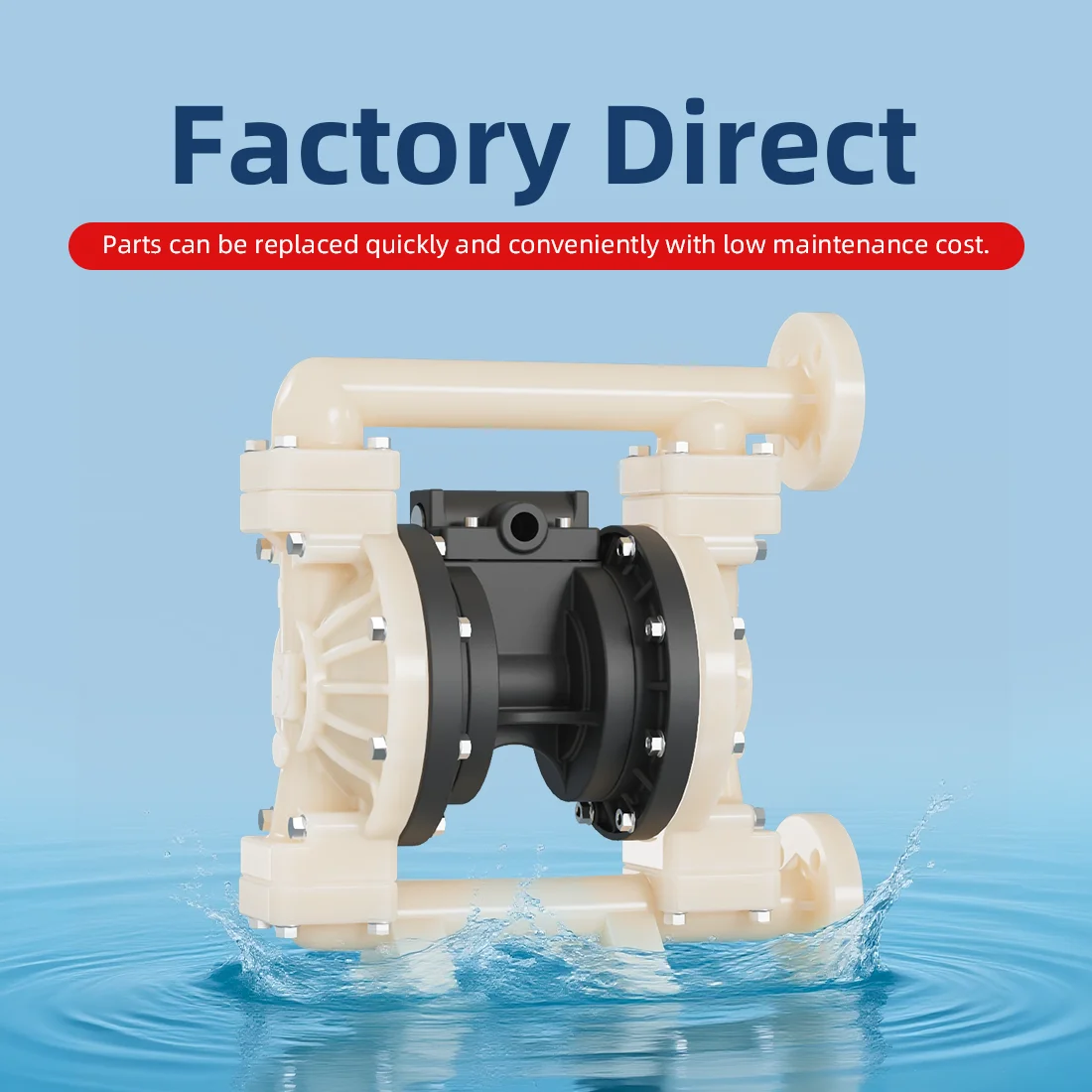 1 Inch PVDF Pneumatic Diaphragm Pump Industrial Corrosion Resistant Chemical Fluid Transfer Pump