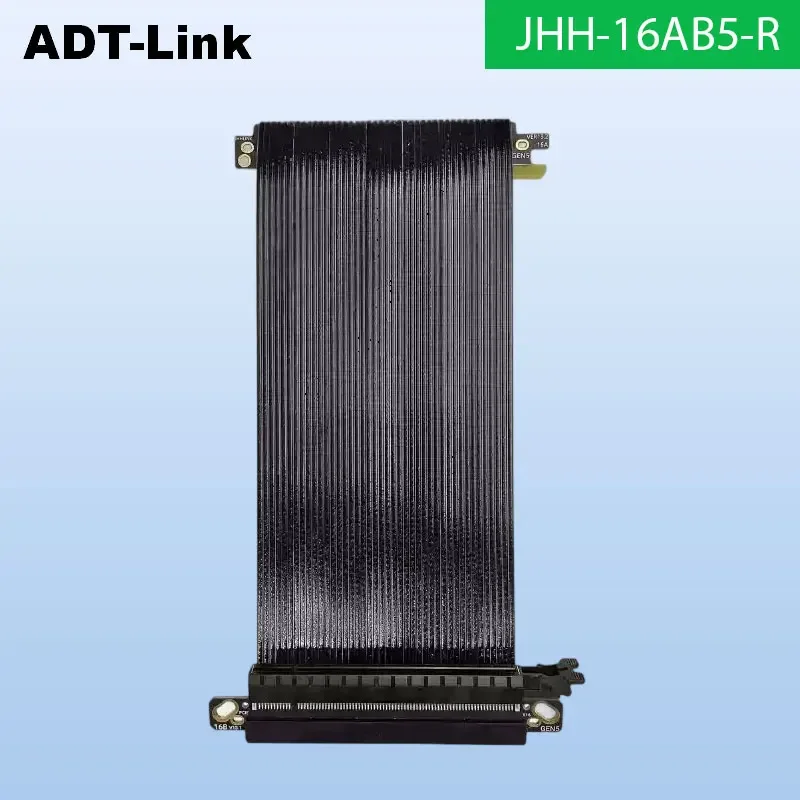 

ADT-Link PCIE5.0 X16 Dual Reverse ITX Chassis Graphics Card Adapter Cable Silver Plated Cable GEN5 High-Speed Lossless Soft GPU