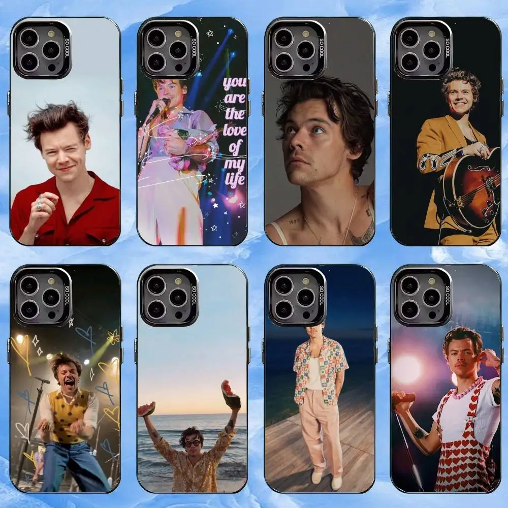 Custodia per telefono H-HaRRy M-Music S-Styles per iPhone17,16,15,14,13,12,11 Plus, custodia per telefono Pro Max Black Candy Silver