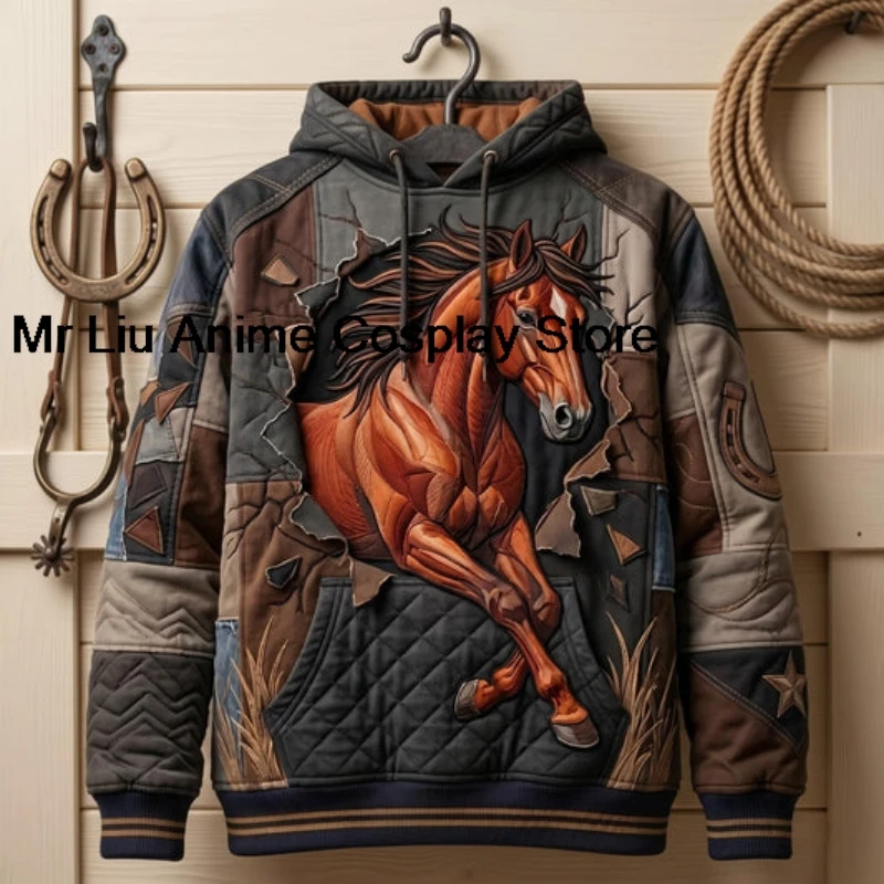Sudadera con capucha de manga larga, corte regular, acolchada, estilo casual, de Wild Horse Hippie Van.