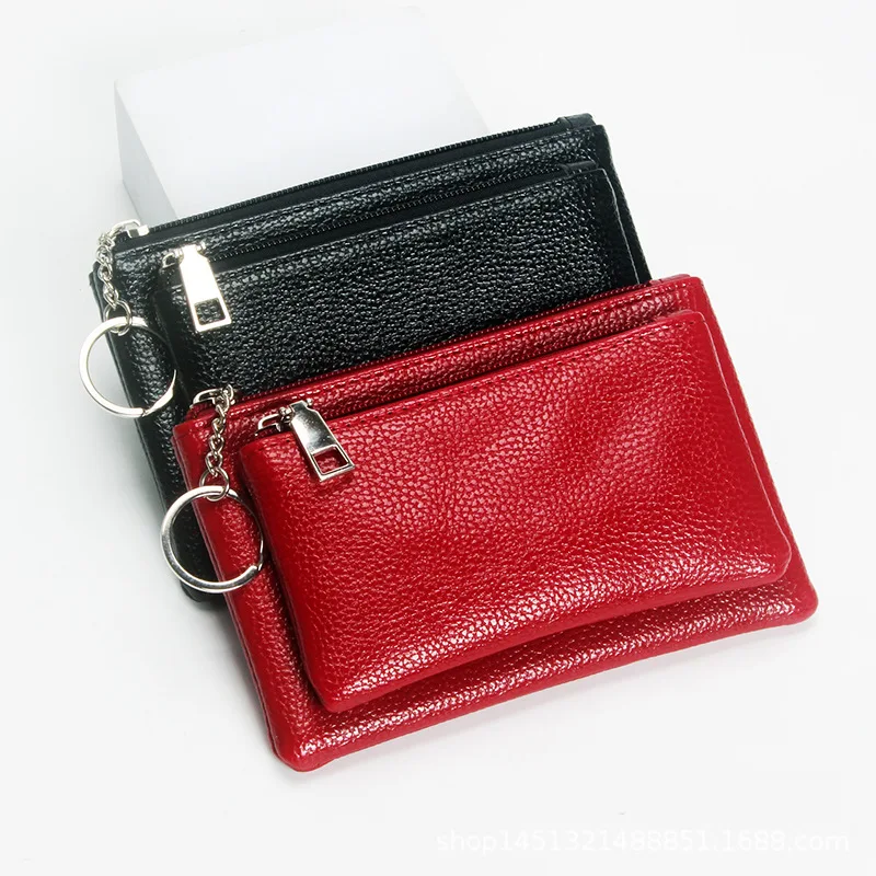 

New Coin Purse Fashion Key Bag Card Bag Large Capacity zipper money clip tarjetero lychee pattern purse small card bag