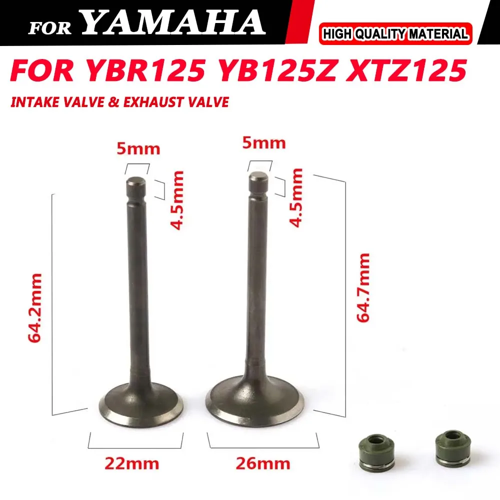 For Yamaha YBR125 YB125 YB125Z XTZ125 YBR YB XTZ 125 Motorcycle Parts Engine Valve Intake Exhaust Stem Valve Assy And Oil Seal