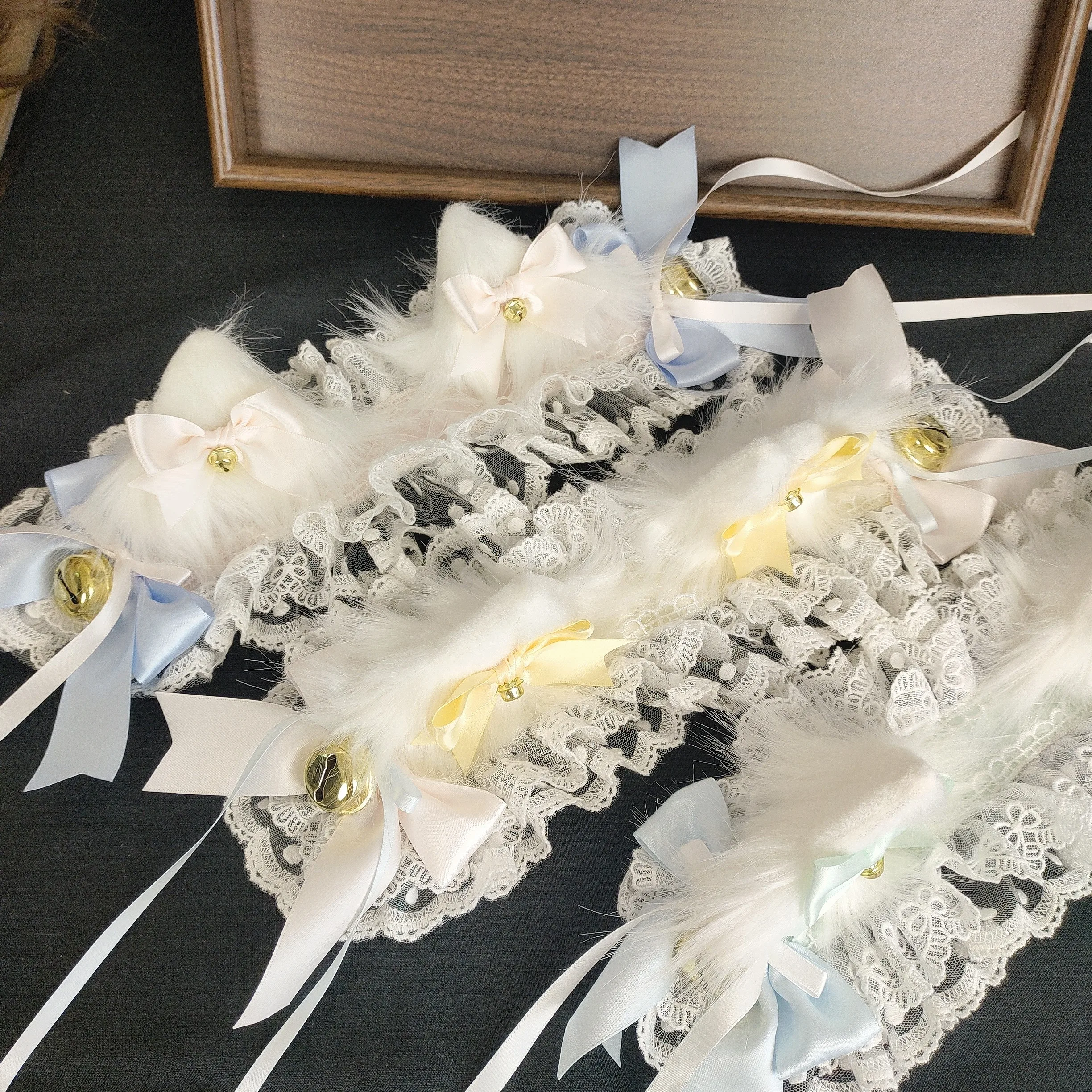 

Original Handmade Mass-produced Lace Bud Series Animal Ear Bow Bell Lace Headband