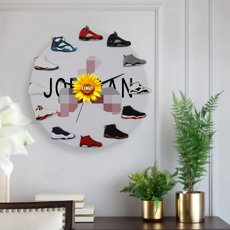 3D Basketball Shoe Wall Clocks Creative Sneakers Clock Flight Wall Clocks Modern Design Children Room Clock Boy\'s Birthday Gifts