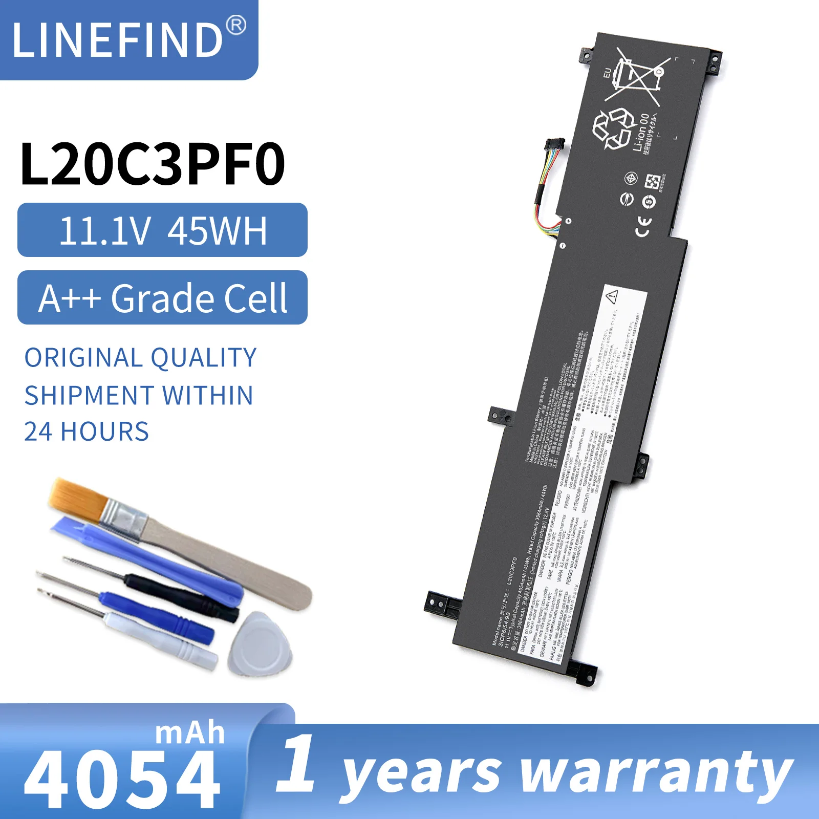 L20C3PF0 45WH Laptop Battery For Lenovo IdeaPad 3-14ITL6 ALC6 V14 V15 V17 G2-ALC IJL ITL L20M2PF0 L20L2PF0 L20M3PF0 L20L3PF0