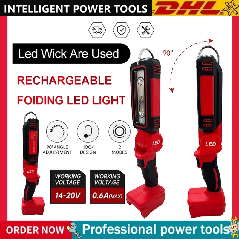 

Для аккумулятора Milwaukee 18V: Уличный светодиодный рабочий фонарь для кемпинга, сверхъяркий, с креплением под углом 90 градусов, прожектор M18