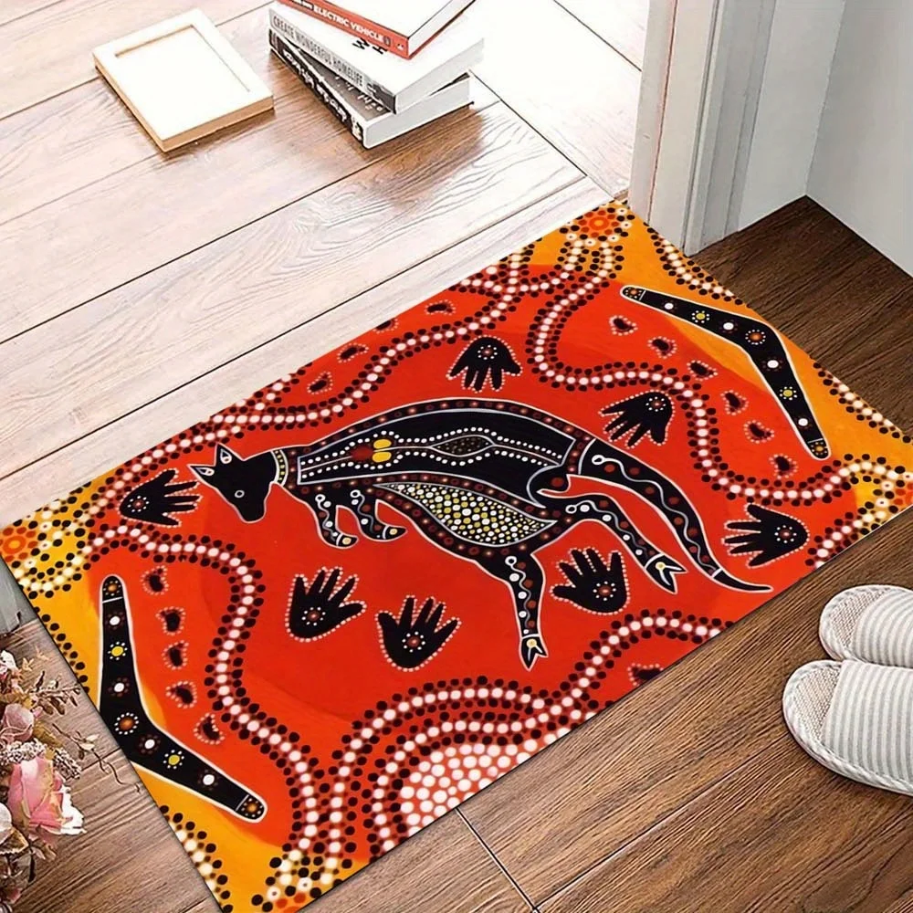 سجادة مربعة مطبوعة على شكل حيوانات من القطيفة - غير قابلة للانزلاق ودافئة وأنيقة لغرفة المعيشة أو غرفة النوم، متوفرة بمقاسات متعددة، بوليستر #1