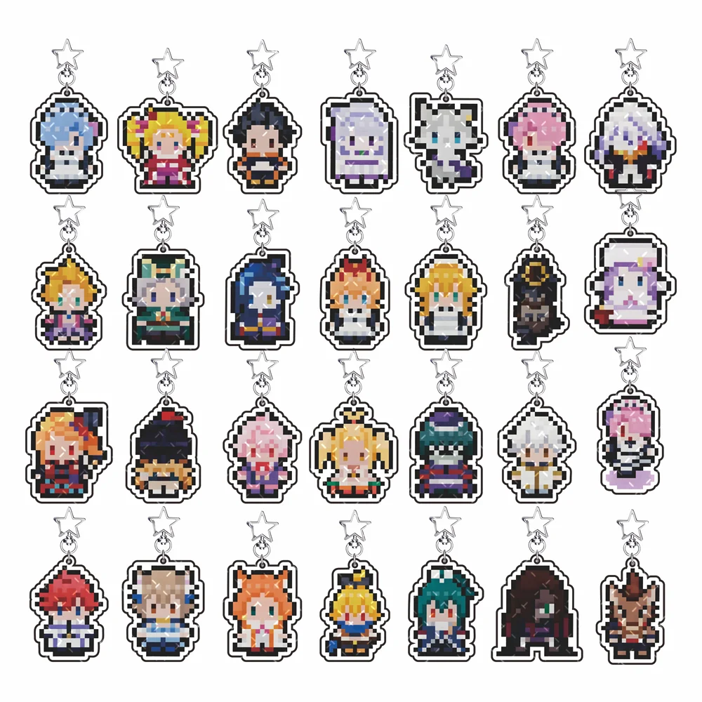 ReZero−Starting Life in Another World 6cm Acrylic Keychain  Bag Charm Keyring Collectible Pendant Decor Gift for Anime Fans