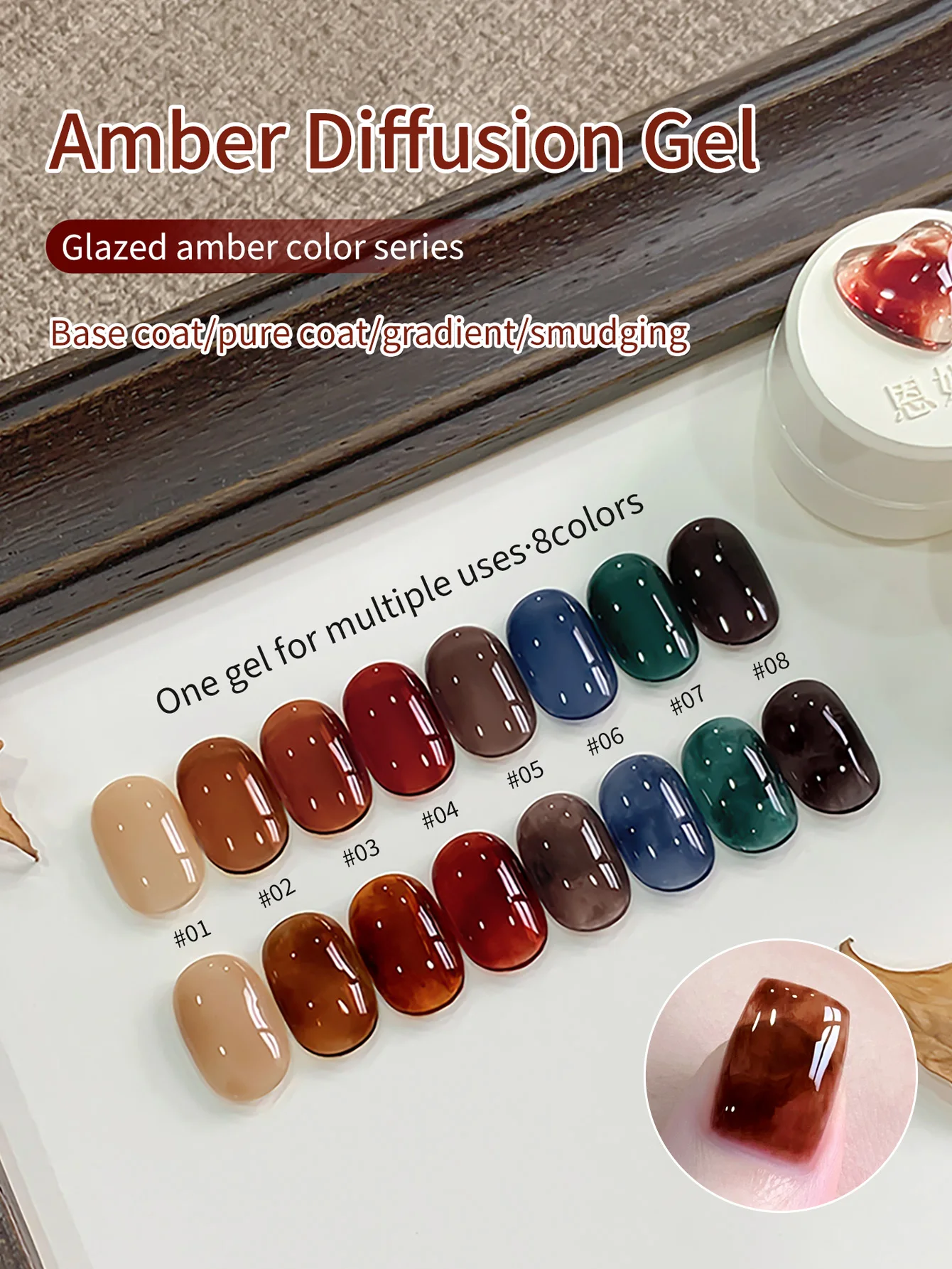 جل مزهر 5 جرام طلاء أظافر LED شفاف بالأشعة فوق البنفسجية لتأثير نشر الرخام والحجر الطبيعي والألوان المائية وطباعة الأزهار #1