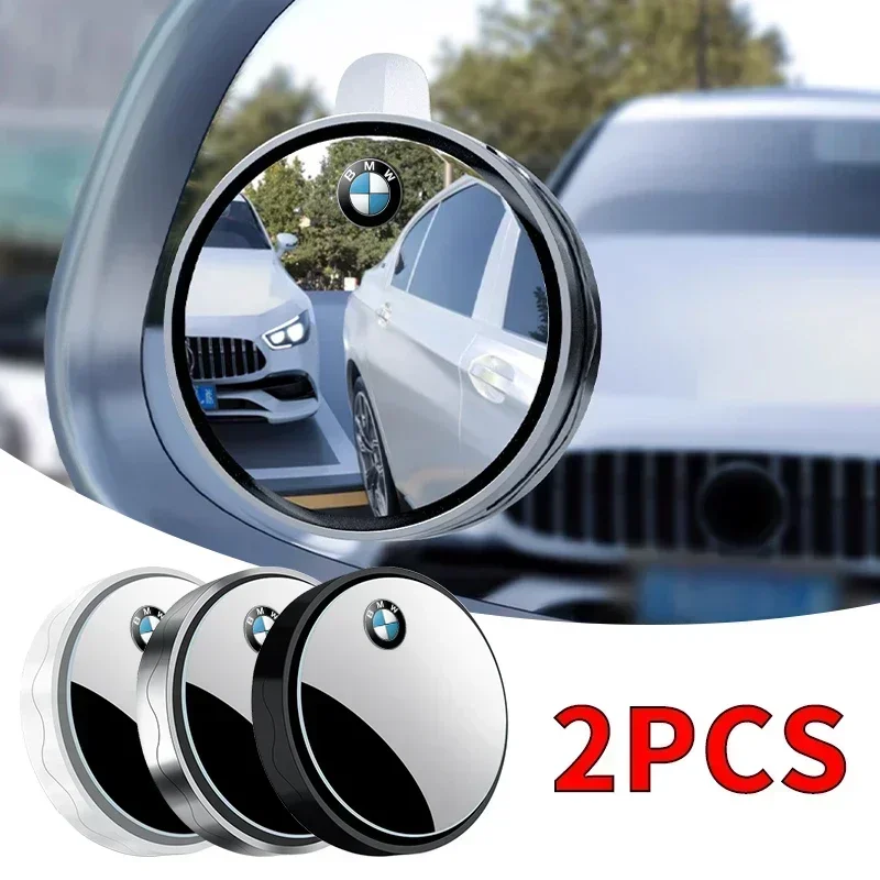 2pcs Car Auxiliary Rearview Mirror Wide-angle 360° Adjustable For BMW E34 E46 E39 E38 E90 E60 E36 F30 F30 F10 E92 E38 E91 M3 M5