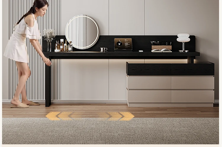 مكتب خزانة إيطالي بسيط 2 في 1 طاولة مكياج كبيرة 2025 غرفة نوم جديدة نهاية صندوق طاولة مكياج السرير