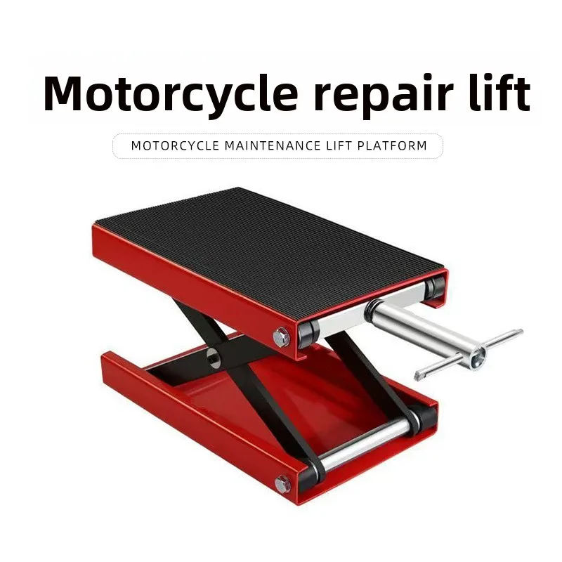 Motorcycle Lift Jack Hydraulic Repair Stand Platform 500kg Steel Scissor for Garage Workshop Maintenance and Home Use