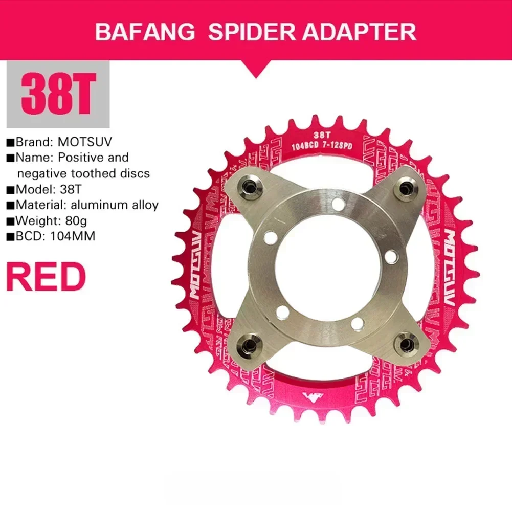 E-bike 32/34/36/38T Chainring+Adapter For Bafang BBS01/02 Motor Aluminum-Alloy Sprocket Part Electric Bicycle Accessories