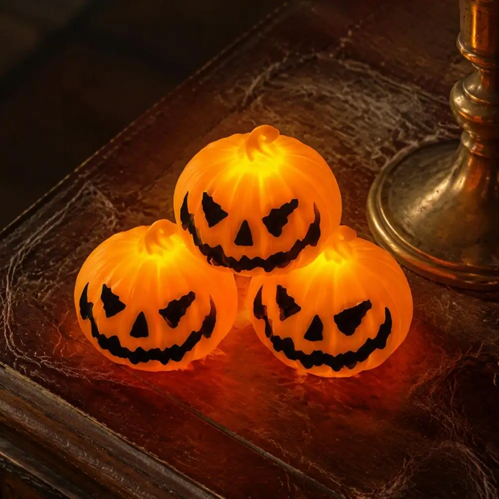 Led Ghost Face Lamp Halloween Pumpkin Night Light Led Ghost Lantern Decoration Pumpkin Figurine for Home Party Hanging Holiday