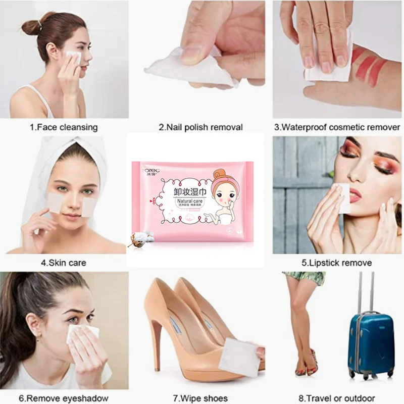 HOREC Makeup Remover Cotton Wipe Face Deep Cleansing Eyes Moisturizing  Pads Make Up Tools 25PCS Skin Care Easy To Carry