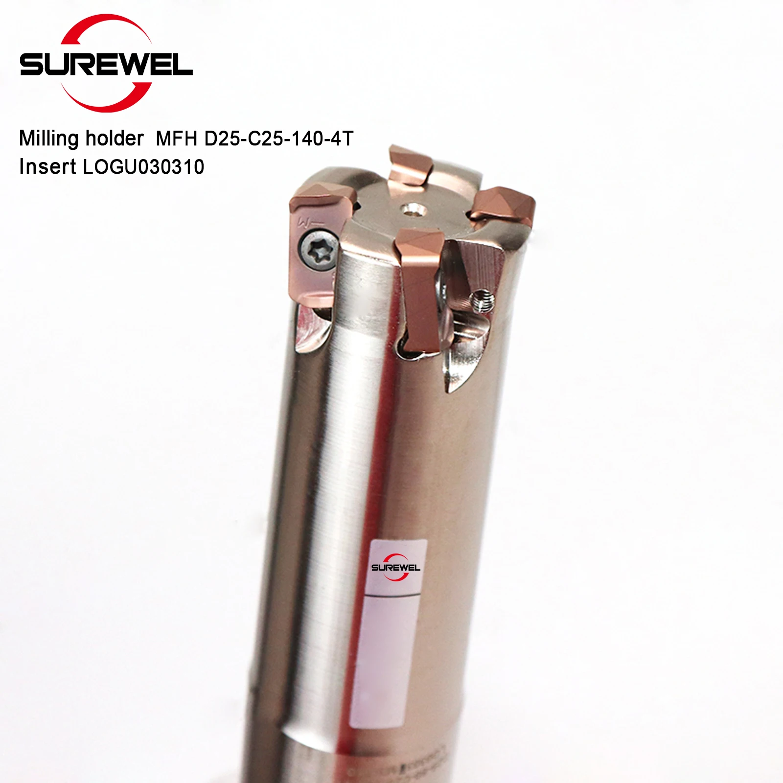 SUREWEL MFH03R CNC tool Milling Cutteer Holder, Hi feed milling cutting head, quick feed shank, can hold inserts LOGU030310