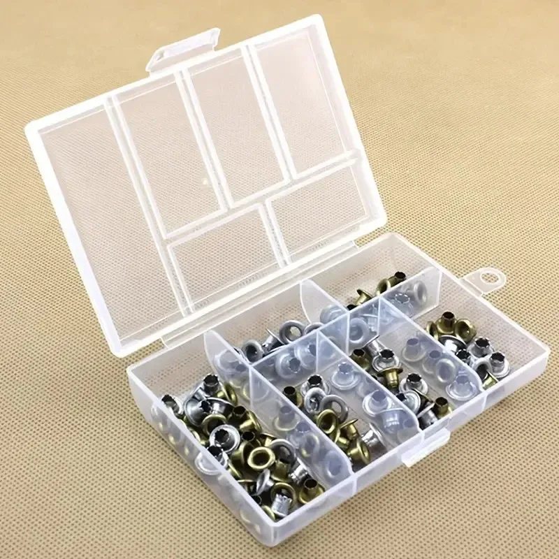 6-Grid Transparent Jewelry Storage Box - Earring & Ring Organizer with Nail Accessory Compartment gallery 3