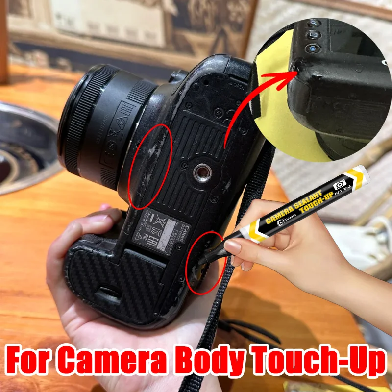 Black Camera Repair Pen Paint Chip Cover for DSLR Mirrorless Camera Body and Shell Scratch Repair