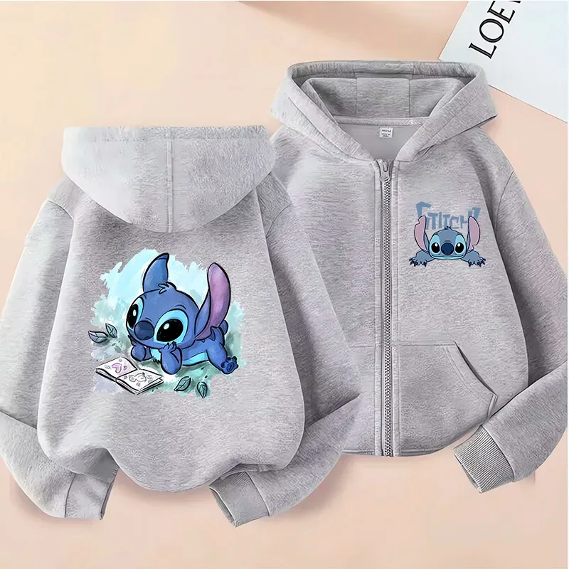 

НОВАЯ толстовка с капюшоном на молнии Lilo & Stitch, повседневный топ для забавной толстовки на молнии, косплей, анимация, производственная одежда, подарок