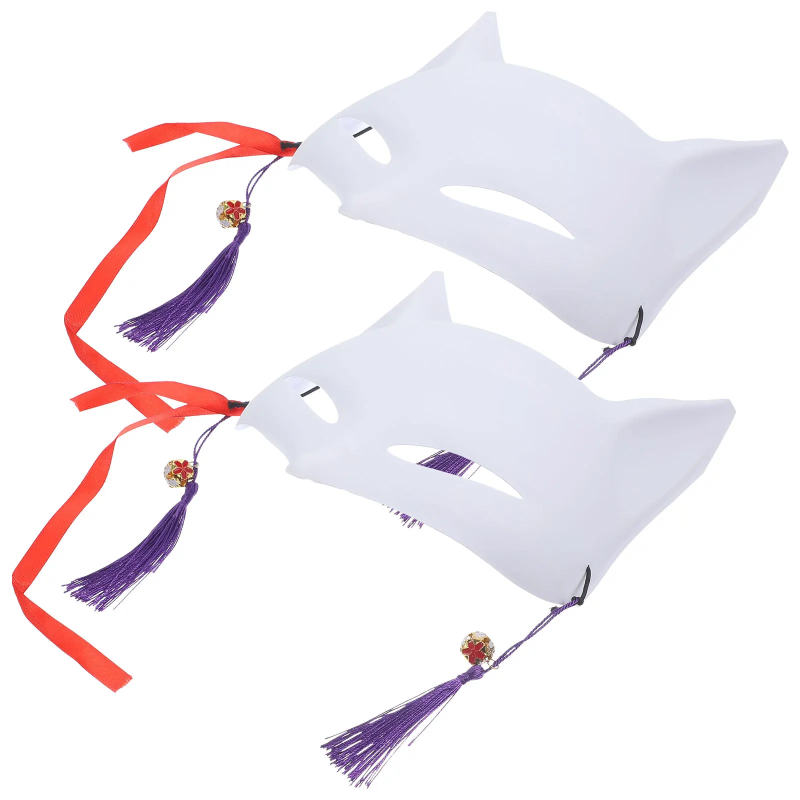 2 قطعة أقنعة بولي كلوريد الفينيل فارغة للرسم Craft بها بنفسك الحرفية الفراغات حفلة تنكرية الثعلب قناع هالوين أقنعة تأثيري الكبار النساء #6