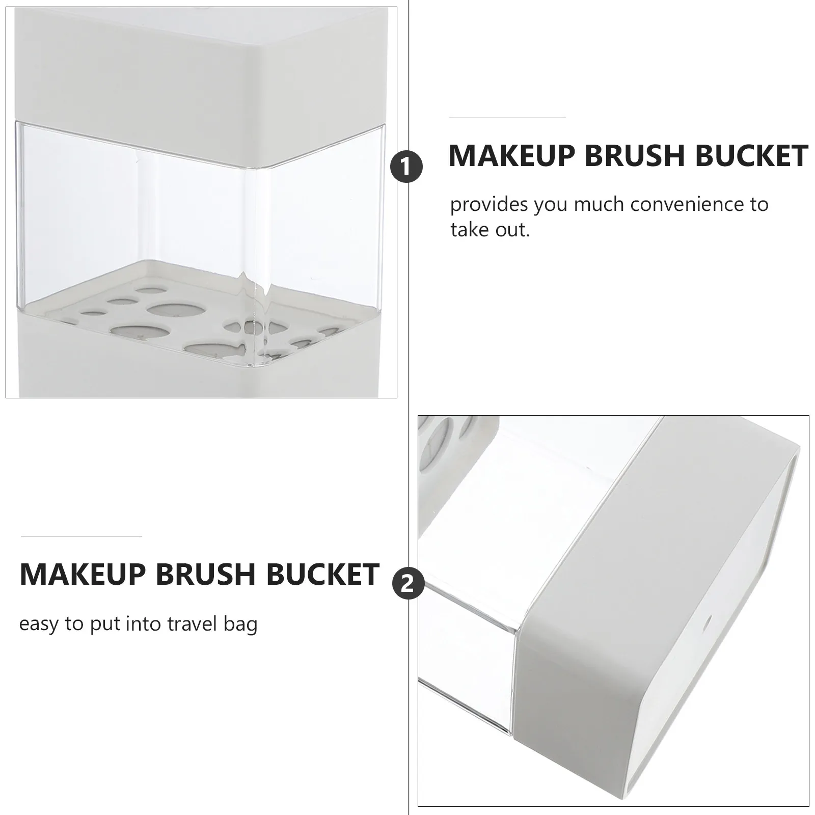 Contenedor de almacenamiento de cepillos, a prueba de polvo, ligero, portátil para viajes, tapa transparente, mantiene los cepillos verticales, protege las cerdas, 1 ud.