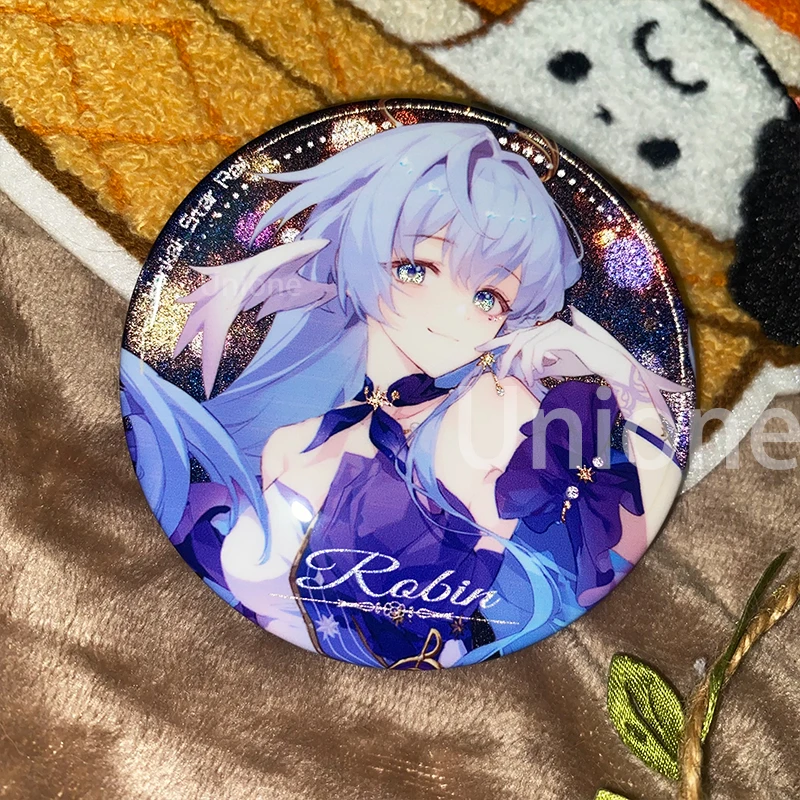 

Anime Honkai: Star Rail Robin Cosplay Badge Double Flash Medal Laser Ticket Real-time Imaging Card Color Sheet Xmas Gift