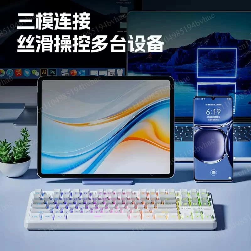 K87 wireless mechanical keyboard, pad installation with cream sound, Bluetooth custom hot swappable keyboard