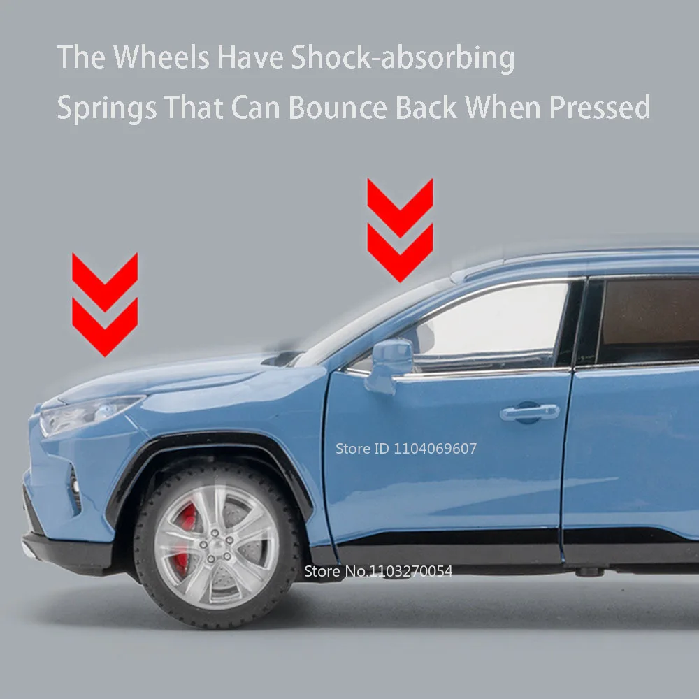 1:24 RAV4 aleación Cruiser LC80 modelo de juguete Sienna puertas de coche fundidas a presión sonido abierto luz extraíble vehículo en miniatura regalo de cumpleaños chico