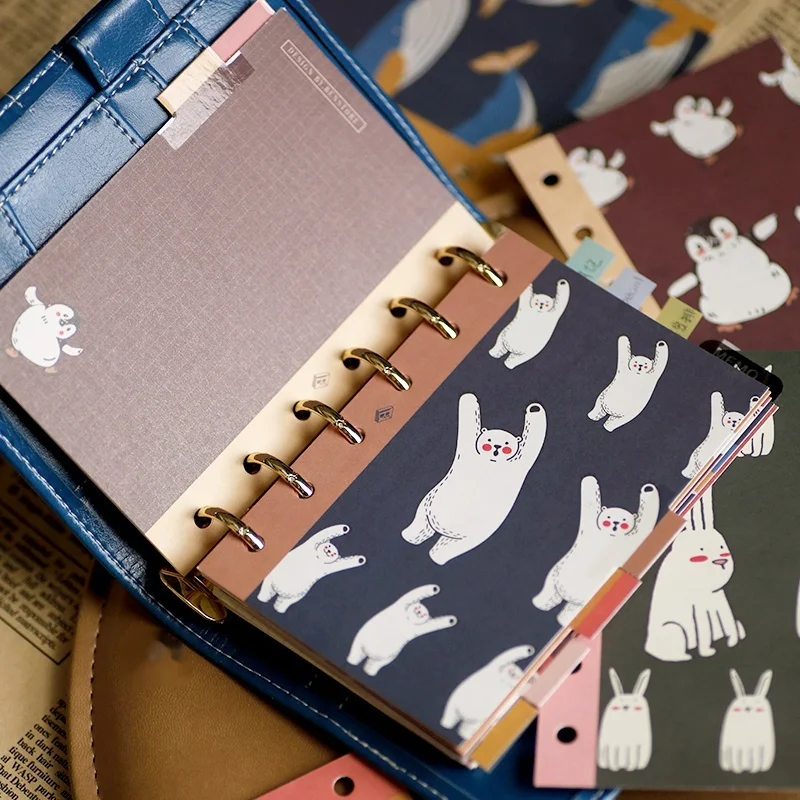 

Ретро закладки индексные страницы 6 шт. A5/A6/A7/M5 переплет с 6 отверстиями индексный разделитель мультяшный многоцветный отрывной блокнот классификация