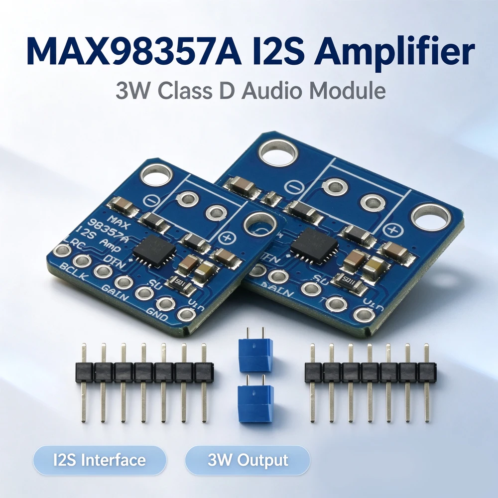 MAX98357 MAX98357A I2S 3W Class D Amplifier Breakout Interface I2S DAC Decoder for Audio Raspberry Pi Esp32 Arduino Zero