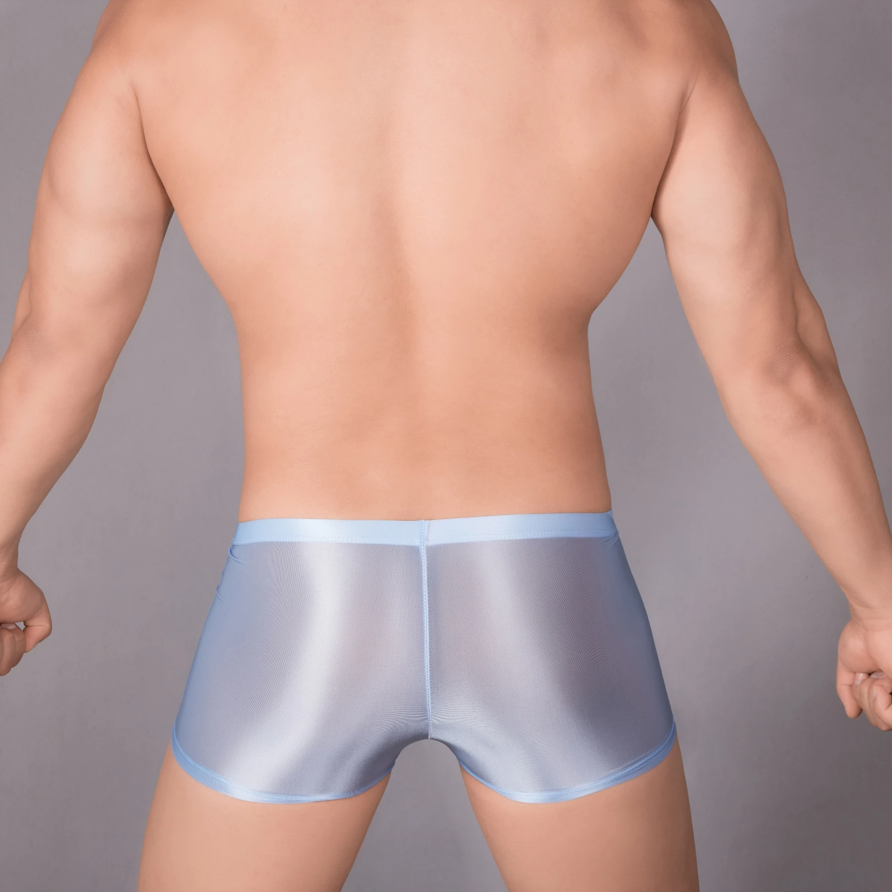 Men Sexy Hot Pants Boxer Oil Glossy Trunks See Through Stretchy Thin Ice Silk Tight Underwear High Elasticity Ball Pouch Allure